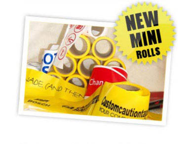 Custom Caution Tape Mini Rolls samples